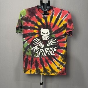 Spitfire Shirt Mens Medium Multicolor Tie Dye Skateboard Graphic Skeleton Logo